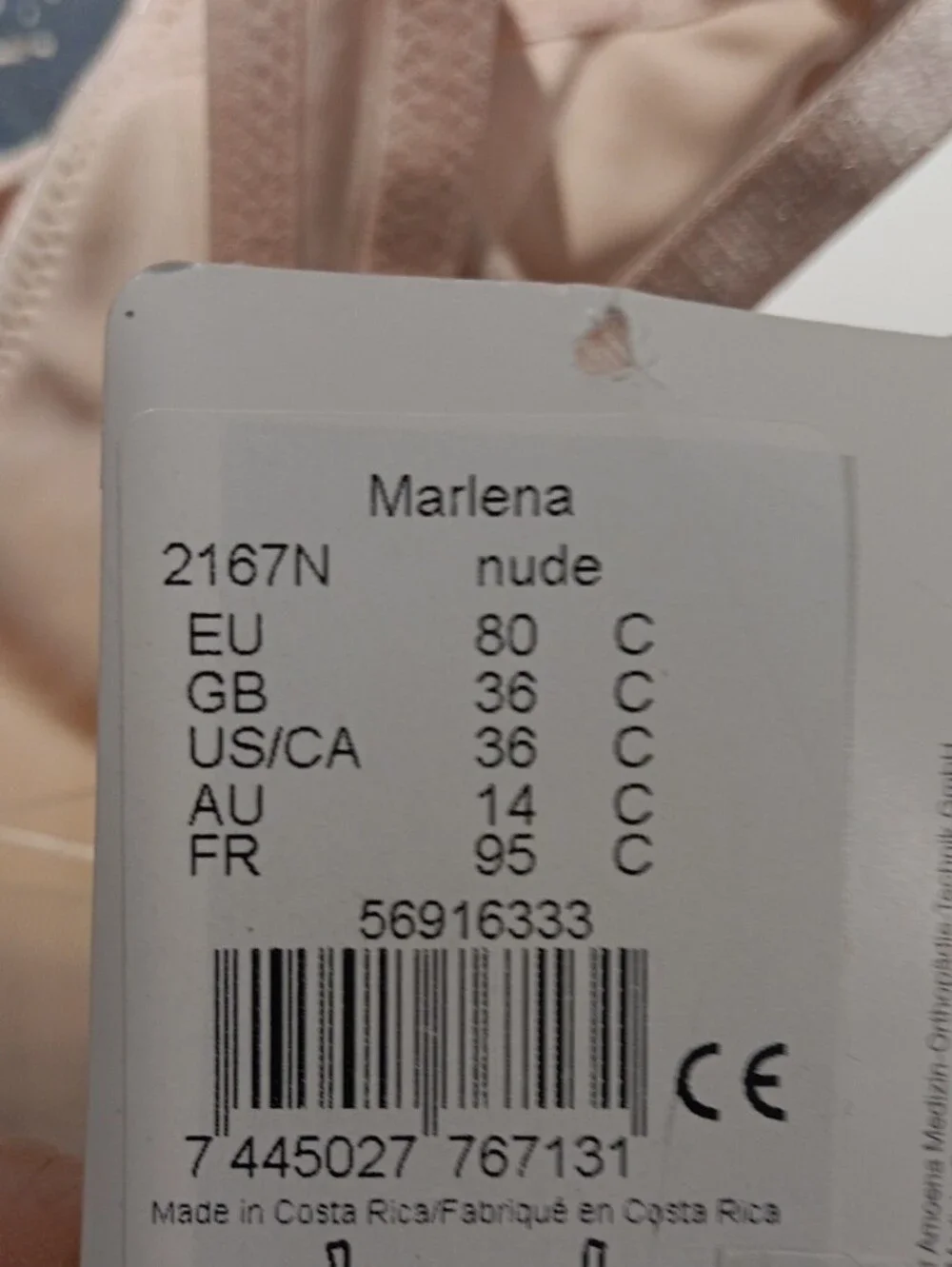 Amoena Marlena Wire-Free Bra In Nude Size US 36C